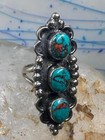 Navajo Ring Long Turquoise Sterling Silver Size 7 25 Sterling Silver Women