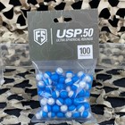 First Strike  50 Cal Ultra-sphere Projectiles  usp 100 Count  - Blue clear Shell