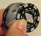 Vintage Black Casino Poker Chips Refillable Butane Cigarette Lighter Las Vegas