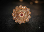Zimal Gold Ruby Teardrop Cocktail Ring Roz Jewellers 