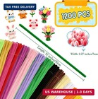 1200pcs Pipe Cleaners Bulk  Rainbow Pipe Cleaner 22 Color   Chenille Stems For D