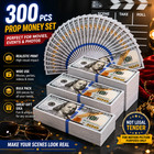 300 Pcs Dollar Bills Prop Toys Money Bank Film Cash Paper  10 000 Movie