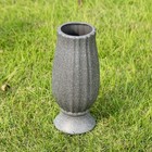 Cemetery Vase With Metal Spike -headstones Flower Holder Black Granite 