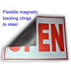 Open Sticker Or Flexible Magnetic Sign Magnet Red Letters On White 7 5 X 10 75 