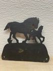 Vtg Cast Iron J dunbar Collection Western Wildlife Design Horse Welcome Sign