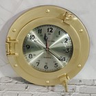 Vintage Ships Time 9 5  Brass Porthole Wall Clock Military Time 5 5 dial Painted