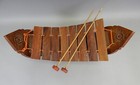 Vintage Thai Balinese Carved Teak Wood Xylophone Folk Art Instrument Garantung