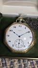 Antique 1922 Elgin Grade 315 15j Pocket Watch 18k Gold Filled Octagon Case Runs