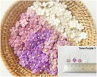 Plflower Set Of 50 Tiny Flower Mixed Tone Purple Embellishment With Thread St   