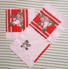 9 Vintage Christmas Paper Napkins Snowmen Angels Singing Music