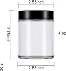 4 Oz Clear Glass Jars With Black Lids  12 Pack