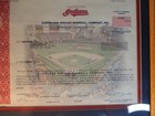 Origial 1998 Cleveland Indians Baseball Team Framed Stock Share Certificate