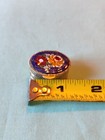 Vintage Micro Mosaic Flower Gold Tone Oval Snuff Pill Box 1 In Red Blue Yellow