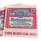 6 Vintage Budweiser Cardboard Coasters 4x4 Inches - This Buds For You     