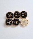 Lot Of 6pc Cc Vintage Gold Charms Buttons And Zipper Pulls Stamped