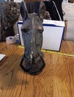 Vintage Cast Aluminum Horse Head Hitching Post  Fence Topper  Hitch Ring