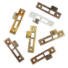 Antique Brass Exterior Strike Plates For Mortise Locks  3 16 Spacing  Nstp68