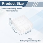 Battery Organizer Storage Box  4 X 18650 Batteries Clear Case Holder 4pcs