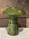 Large 5  Ceramic Japan Mushrooms Salt Shaker Mcm Green Yellow Vtg  70s