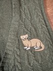 Appleseed   s Lambswool Blend Green Zip-up Sweater Vest With Embroidery Size M