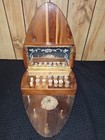 Vintage Heart Shaped Wooden Sewing Thread Box   Mirror W  12 Wooden Spools