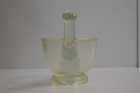 Vintage 1940 s Footed Mortar   Pestle Pharmacy Apothecary Heavy Glass 16 Oz
