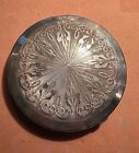 Vintage Large Silver Powder Compact With Mirror     