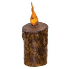 Primitive Country-burnt Mustard-5  Flickering-twisted Flame-timer Pillar