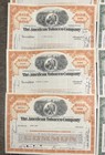  lot Of 10  American Tobacco Company Stock Certificate -2 Colors