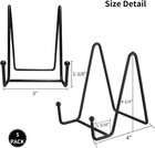 5 Pack 4 Inch Plate Holder Display Stands  Metal Black Frame Stand
