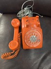 Vintage Itt Orange Table Desk Rotary Dial Telephone Phone Untested