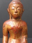 Antique Buddha In Wood From Burma  Inscriptions