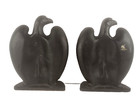 Eagle Bookends - Black Cast Metal - Solid Heavy Pair Weighs 6 5 Lbs