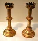 Pair Of Vintage Brass Candlestick Holders