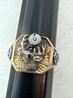 Vintage B p o e  Elks Lodge 10k Gold Ruby Ring  Ring Size 10 1950 s Fraternal