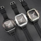 Stainless Steel Mod Kit Case Band Apple Watch 11 9 8 6 Silicone Strap 44 45 46mm