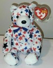 Ty Beanie Baby - White The Usa Bear  internet Exclusive  7  New Mwmts Plush Toy