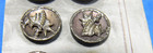 Lot Of 7 Antique Metal Vest Buttons W White Metal Pewter Crown