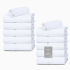 Salon Towels 100  Cotton Towel Pack Of 12 White Spa Towel In 16x28 Inches 