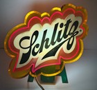 Schlitz Beer Acrylic Back Bar Lighted Sign 1971 Psychedelic Counter Top Display