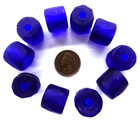 10 Pc Xxl Alaskan Russian Blue African Trade Beads Facetted  888 Read More