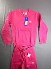 Adidas Originals Kids Trefoil Fleece Crewneck Joggers Set Pink Youth Xs 7-8y Nwt
