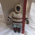 Vintage 12    Hand Made Eskimo Inuit Doll W  Soap Stone Carve Head Canadian 