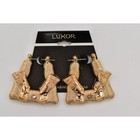 Luxor Vintage Earrings Gold Pharaoh Nefertiti Egyptian Chunky Dangle Nos 90s A22
