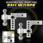 2   Receiver 6   Drop Rise Adjustable Trailer Tow Hitch Dual Ball-w lock 18500lb