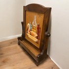 Antique Freestanding wall Shelf W vintage 1989 Hand Painted Heart   Goose Design