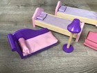 Lot Of 8 Kidkraft Craft Wooden Doll House Play Furniture Toys Beds Table Chair