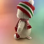 Vintage Russ  snowflake  Snowman Christmas Plush Music Box Toy Knit Hat Scarf