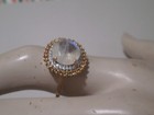 Moonstone Aaa Double Halo 10kt Gold Ring By Luxero With Cert