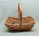 Vintage Beautiful Large Wicker Woven Rectangle Basket 17 l X 12 w X 15 h